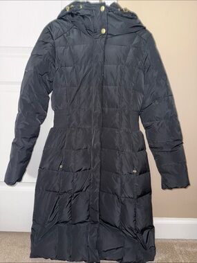 Cole Haan Black Quilted Hooded Women's Puffer Coat